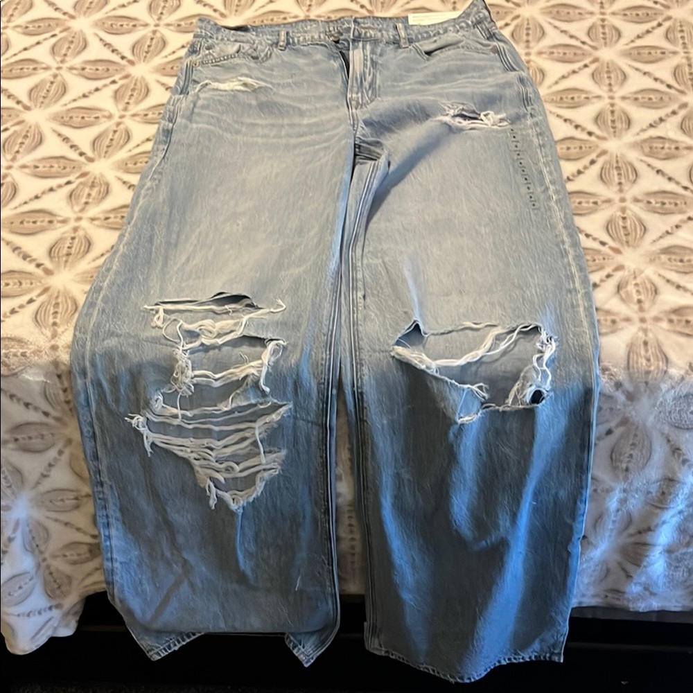 ✨ NWT ✨ American Eagle Dreamy Drape Super High-Rise Baggy Wide Leg Jeans Size 8L